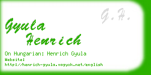 gyula henrich business card